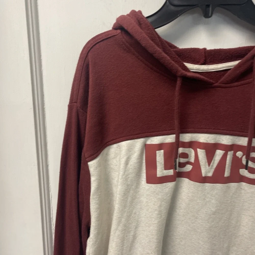 Levi's Men's Color Block Hoodie XLRed White Logo Pullover Hoodie Streetwear